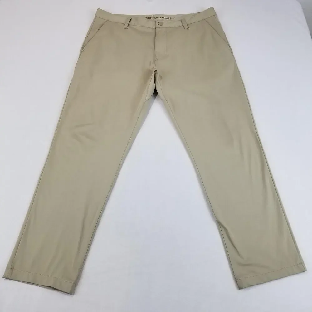 Rhone Commuter Pants Mens 36 Beige Khaki Performance Chino Travel Golf Stretch